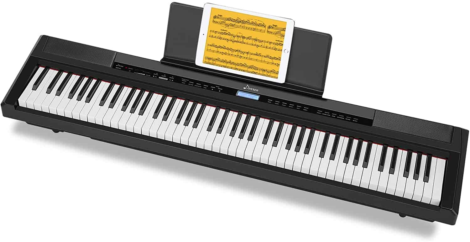 DEP-10 Beginner Digital Piano, 88 Key Full-Size Semi-Weighted Keyboard,  Portable Electric Piano with Sustain Pedal, Power Supply