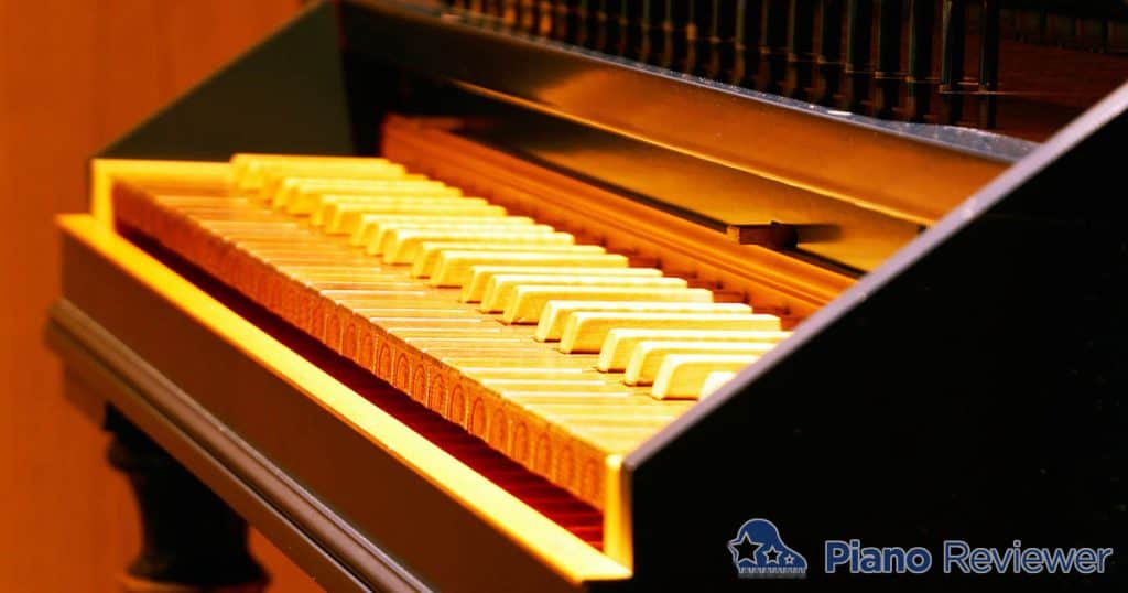 Spinet piano close up